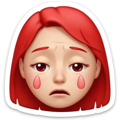 A very very very very loudly crying rolling on the floor face sticker