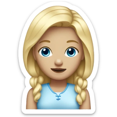 Girl with blond hair and blu eyes  sticker