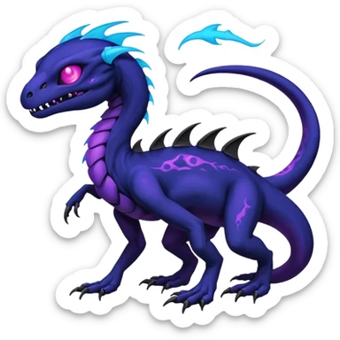 Nebulae Evil Spooky Salandit-Duskull-Noibat-Fakémon-hybrid-creature (full body)  sticker