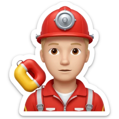 lifeguard portrait, head and shoulders only, wearing red lifeguard uniform, rescue whistle and buoy strap visible, confident alert expression, beach safety vibe, 3D cartoon, mobile game icon style, clean background, no text, no watermark
 sticker