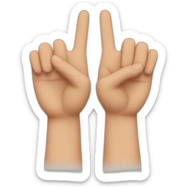 The two hands close side by side with just the middle and index fingers raised sticker