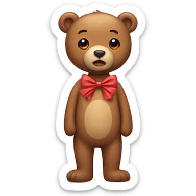 Light brown bear with a bow sticker