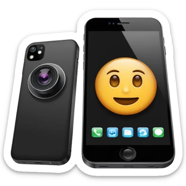 scan an object with you phone (phone which has camera on screen and scans an object) sticker