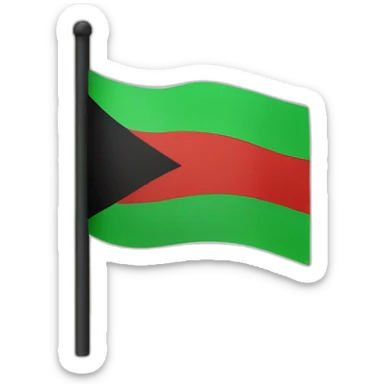 Flag with a horizontal black triangle and two strips red and green  sticker
