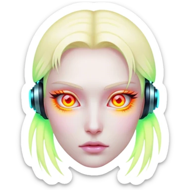 neon cyberpunk style cyber eyes sticker