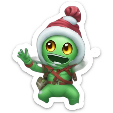 Aliens kidnap the Snow Maiden sticker
