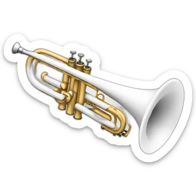 White coloring trumpet sticker