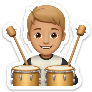 niño trigueño tocando la bate´ria sticker