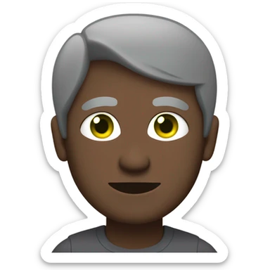 an emoji of a man in his mid-40's dark with green eyes, short grey hair, and beige clored bandaids on each cheek sticker