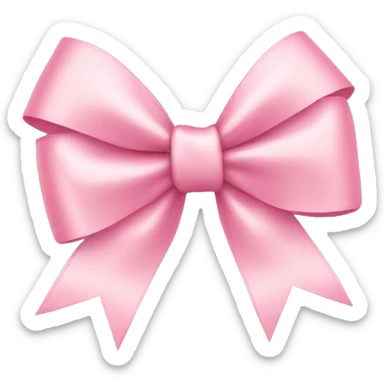 light pink ribbon bow sticker