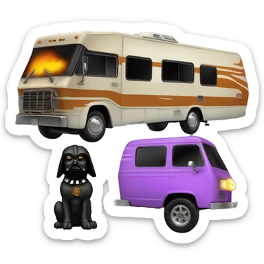 Scooby Doo and Tonka too Darth Vader’s 1972 Tonka Winnebago rv rusted holographic flames  sticker