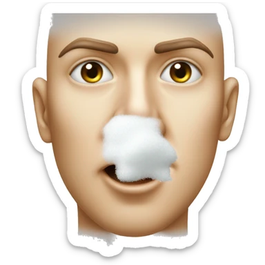 Nose snifing powered sugar sticker