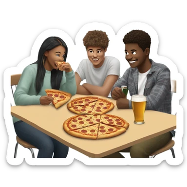 Three Columbia college students eating pizza downtown and enjoying beer  sticker