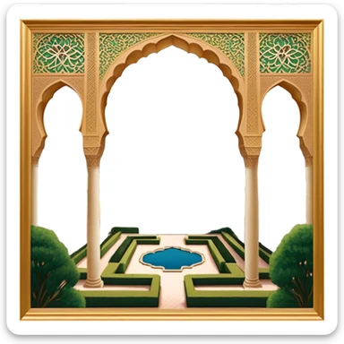 ​Cinematic Realistic Alhambra, depicted as a panoramic, zoomed-out view of the entire majestic Moorish palace complex with intricate arches, expansive courtyards, and lush gardens, bathed in soft golden lighting that highlights its opulent historical beauty, sticker