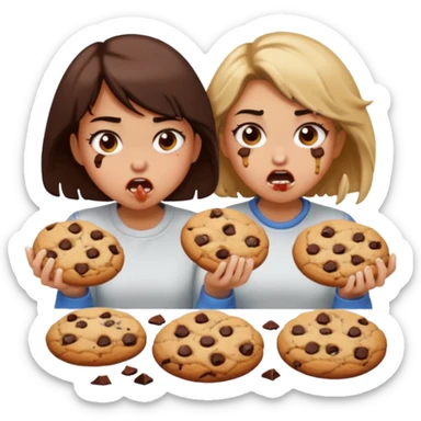 Angry gurls that’s eating a lot of cookies sticker