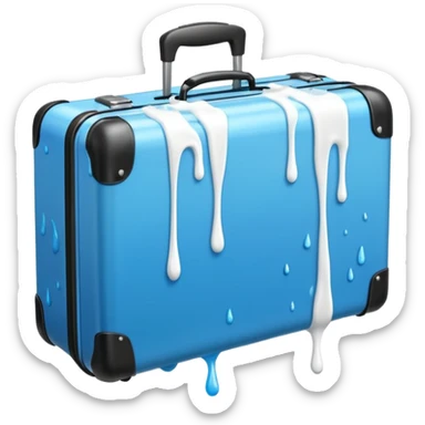 Suitcase with white paint splashing out sticker