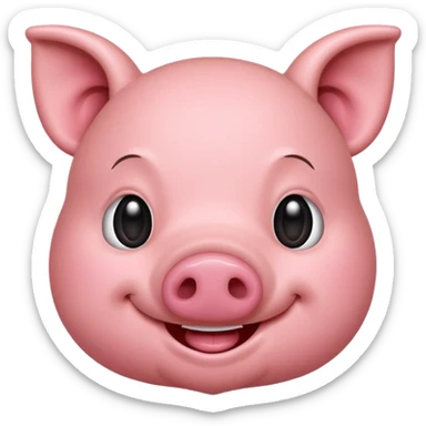 make a emoji of a fat cartoon pig sticker