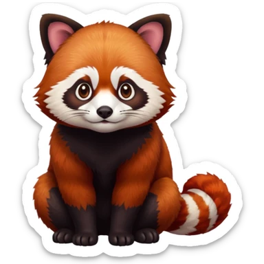 A red panda with serious eyes and a furrowed brow. sticker