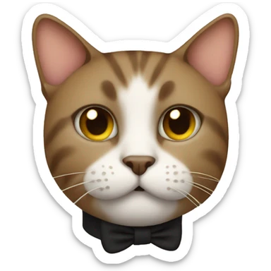 cat with a handlebar mustache sticker