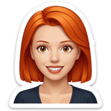 scarlett johansson, orange red sticker