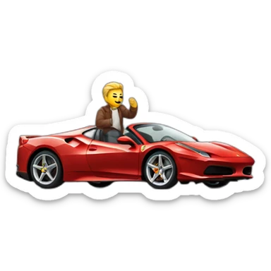 Alguien manejando un Ferrari  sticker