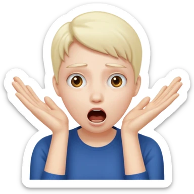 Shocked hands on face sticker