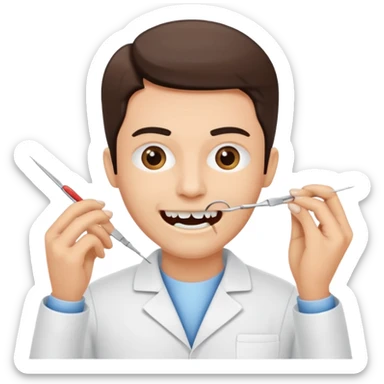 Tooth extracted by tweezer holder by dentist  sticker