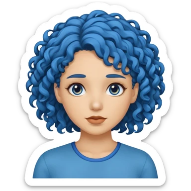 🧟‍♀️ faca uma mulher de cabelo cacheado azuis sticker