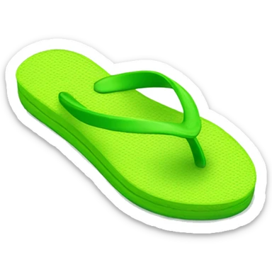 Realistic lime green pair of summer flip flops isolated. sticker