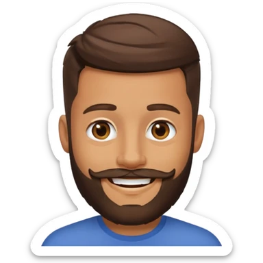create a brunette male with a beard and a fade haircut sticker