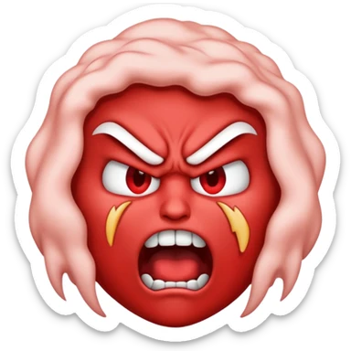 very angry and mad enraged fuming foaming at the mouth emoji  sticker