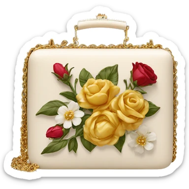 Dolce and Gabbana small box bag flowers and golden details sticker