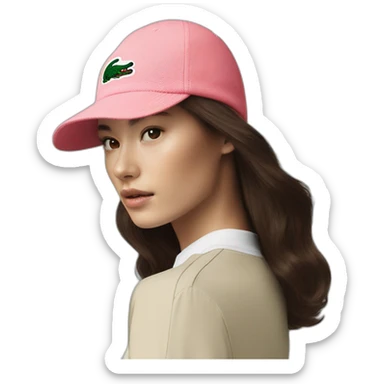 Brunette lacoste beanie with lacoste sticker
