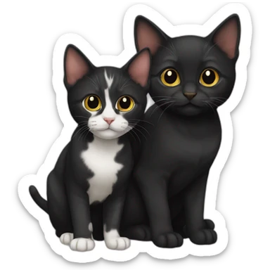 two-cats-bengali-cat-cat-black-kitten-together sticker