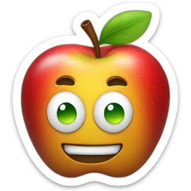 combined apple poop emoji with apple fire emoji sticker