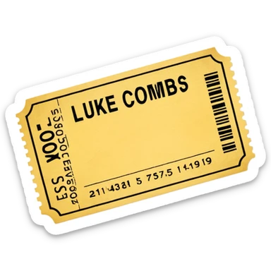 yellow luke combs concert ticket sticker