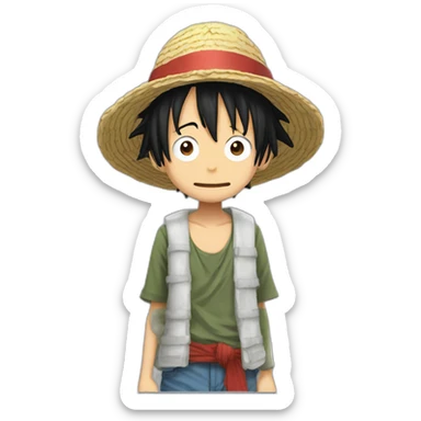 luffy as giga chad sticker