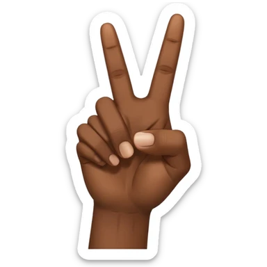 Make the ysl hand sign, but make the hand dark skin, only 5 fingers, with the index and middle finger up and the thumb up, every other finger down. Only 1 hand  sticker