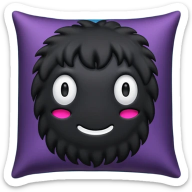 a black  pillow with dark aura coming out of it  without face  sticker