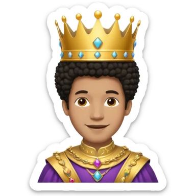 Afro white prince sticker