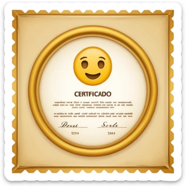 preciso de um emoji representando um certificado em papel com carimbo ou selo sticker
