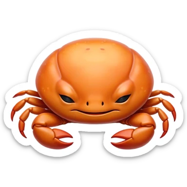Meme-Worthy Cute Sleeping Baby Crab Portrait Emoji, Head and body resting peacefully with a contented smile, showcasing a petite, delicately armored form and eyes gently closed in serene slumber, Simplified yet adorably endearing features, highly detailed, glowing with a soft, drowsy coastal light, high shine, relaxed and utterly lovable, stylized with an air of playful laziness, soft glowing outline, capturing the essence of a sleeping baby crab that feels destined to become the next viral icon of adorable rest! sticker