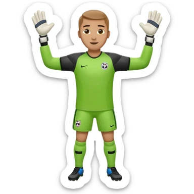 soccer goalkeeper full body and football boots arms out sticker