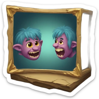 The troll and the magic mirror sticker