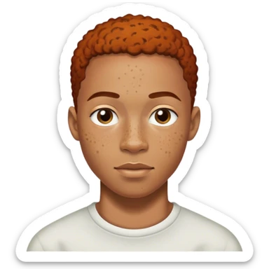 25 yr old light skined African american Male with freckles and low regular hair cut  sticker