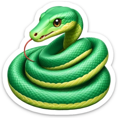 A cute pastel green snake sticker