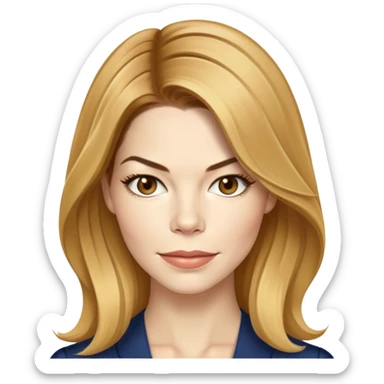 Michelle Monaghan with honey blonde hair, female actress portrait sticker