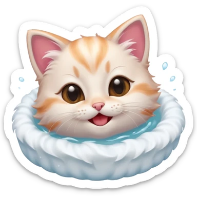 A kitten feeling a whirlpool of happiness. Blushing and feeling in love, grinning and smiling and making a kissy face. Something sweet and perfect to send to someone you love, not a familiar love something more deep and profound. Something unique.  sticker