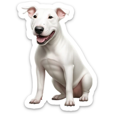 White bull terrier pooping sticker