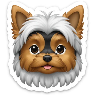 Black and white Yorkie sticker
